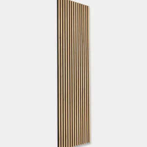 Akupanel | Acoustic Panel / Rustic Natural Oak, Black Felt, 240 x 60 cm