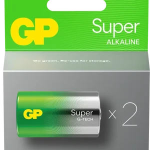 GP Super Alkaline D-batteri 2-pack