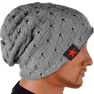 Vändbar stickad mössa / beanie – Olika färger