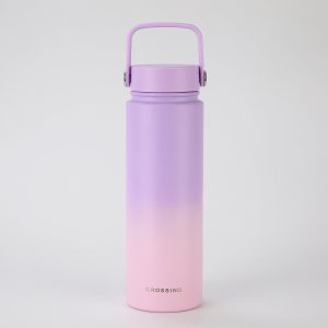 Crossing Urban Ceramic S/S Insulated Flat Cap Bottle With Handle 720ml – Ombre Lavender Luxe