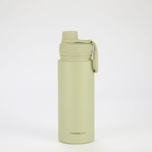 Crossing Urban Ceramic S/S Insulated Screw Cap Sports Bottle With Handle 600ml – Pistachio (Light Green)