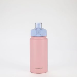 Crossing Urban Ceramic S/S Insulated Straw Sipper Cap Sports Bottle With Handle 480ml – Dusty Rose Blue (Mix)